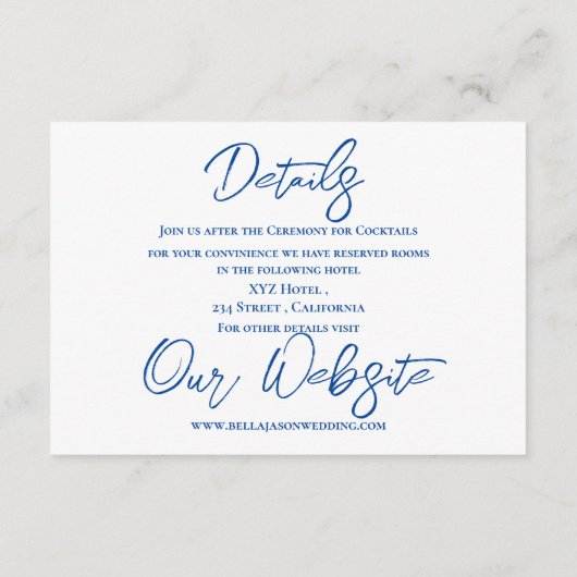  Snowy Landschap Winter Wedding Details Informatiekaartje (Achterkant)