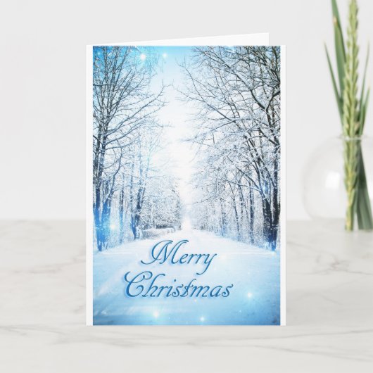 Snowy Lane Christmas Card Feestdagen Kaart (Voorkant)