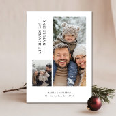 Snowy Let Heaven and Nature Sing Christmas Photo Feestdagenkaart