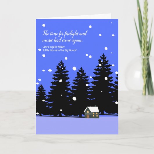 Snowy Little House on the Prairie Original Art Kaart (Voorkant)