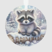 Snowy Log Raccoon & Ornament Ball (achterkant)
