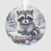 Snowy Log Raccoon & Ornament Ball (voorkant)