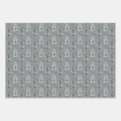 Snowy Long Shadows Winter Woodland Trees Inpakpapier Vel (Voorkant 3)