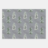 Snowy Long Shadows Winter Woodland Trees Inpakpapier Vel (Voorkant 2)