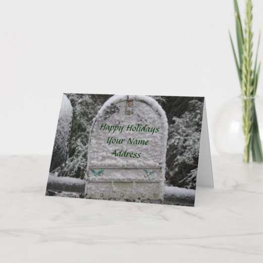 Snowy Mailbox Feestdagen Kaart (Voorkant)
