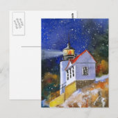 Snowy Maine Lighthouse Briefkaart (Voorkant / Achterkant)