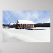 Snowy Maligne Lake Boat House Poster (Voorkant)
