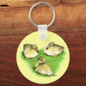 Snowy Mallard Ducklings Sleutelhanger (Voorkant)
