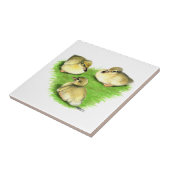 Snowy Mallard Ducklings Tegeltje (Zijkant)