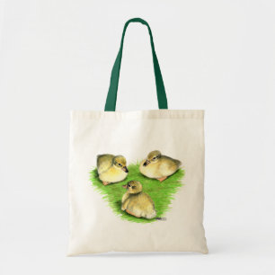 Snowy Mallard Ducklings Tote Bag