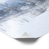 Snowy Marthaler Pond Trees and Reeds Foto Afdruk (Hoek)