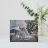 Snowy Merry-Briefkaarten voor kerstfoto's Feestdagenkaart (Staand voorkant)