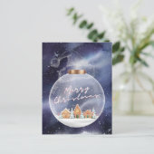 Snowy Merry Christmas Briefkaart (Staand voorkant)