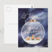 Snowy Merry Christmas Briefkaart (Voorkant / Achterkant)