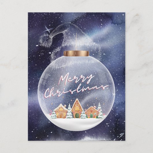 Snowy Merry Christmas Briefkaart (Voorkant)