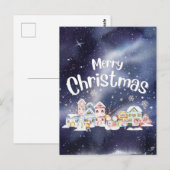 Snowy Merry Christmas Briefkaart (Voorkant / Achterkant)