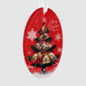 Snowy Merry Christmas Family Photo Tree Ornament (voorkant)
