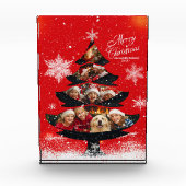 Snowy Merry Christmas Family Tree Photo Block Fotoblokken (Voorkant)