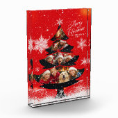 Snowy Merry Christmas Family Tree Photo Block Fotoblokken (Links)