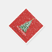 Snowy Merry Christmas Tree Servet Rood (Hoek)