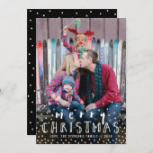 Snowy Merry kerstcadeau fotokaart Feestdagenkaart (Voorkant / Achterkant)