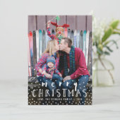 Snowy Merry kerstcadeau fotokaart Feestdagenkaart (Staand voorkant)