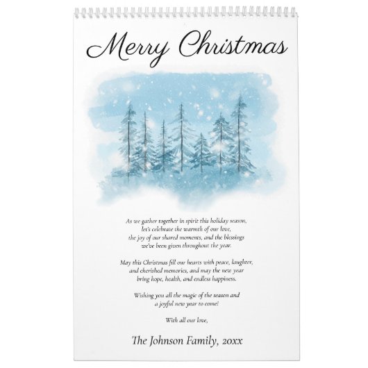 Snowy Merry Kerstfotokalender Kalender (Hoes)