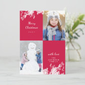 Snowy minimal serie foto van Merry Kerstmis Feestdagenkaart (Staand voorkant)