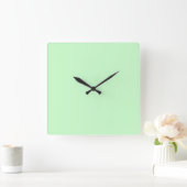 Snowy Mint Green Wall Clock Vierkante Klok (Huis)