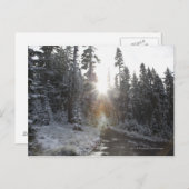 Snowy modderweg die de zon in gaat briefkaart (Voorkant / Achterkant)