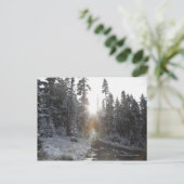 Snowy modderweg die de zon in gaat briefkaart (Staand voorkant)