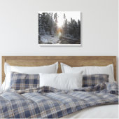 Snowy modderweg die de zon in gaat canvas afdruk (Insitu (Slaapkamer))