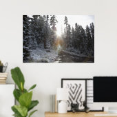 Snowy modderweg die de zon in gaat poster (Thuiskantoor)