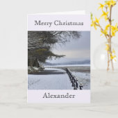 Snowy Morning Kerstmis Kaart (Gele Bloem)