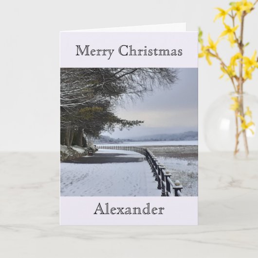 Snowy Morning Kerstmis Kaart (Gele Bloem)