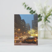 Snowy Morning Rockefeller Center Zesde Avenue NYC Briefkaart (Staand voorkant)