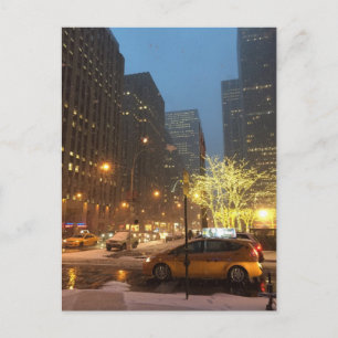 Snowy Morning Rockefeller Center Zesde Avenue NYC Briefkaart