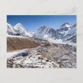 Snowy Mount Everest & Tea House, Himalayan Mountai Briefkaart