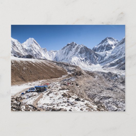 Snowy Mount Everest & Tea House, Himalayan Mountai Briefkaart (Voorkant)