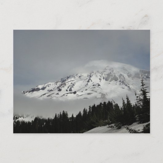 Snowy Mount Rainier Briefkaart (Voorkant)