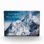 Snowy Mountain-Afbeelding met moderne stijltekst Fotoblokken (Voorkant)