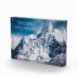 Snowy Mountain-Afbeelding met moderne stijltekst Fotoblokken