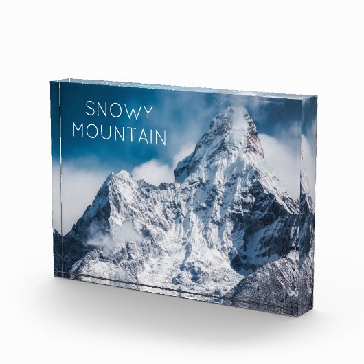 Snowy Mountain-Afbeelding met moderne stijltekst Fotoblokken (Rechts)