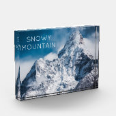 Snowy Mountain-Afbeelding met moderne stijltekst Fotoblokken (Links)