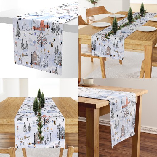 Snowy Mountain Alpine Ski Village Medium Tafelloper