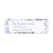 Snowy Mountain Alpine Ski Village Retouradres Etiket (Voorkant)