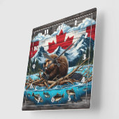 Snowy Mountain, Beaver, Canadese trots Vierkante Klok (Hoek)