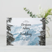 Snowy Mountain bruiloft Kaart (Staand voorkant)
