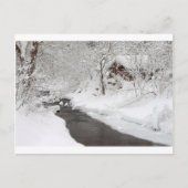 Snowy Mountain Cabin and Creek Briefkaart (Voorkant)