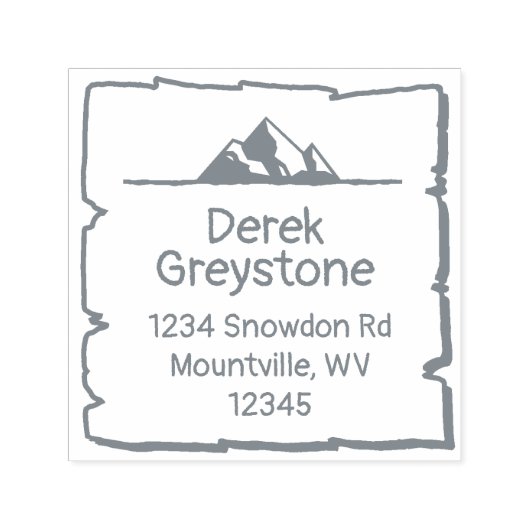 Snowy Mountain Country Lodge rustiek houten blok Zelfinktende Stempel (Design)